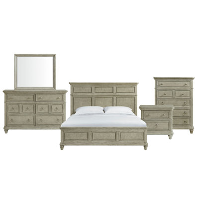 Edyth Panel 5PC Bedroom Set In Light Grey