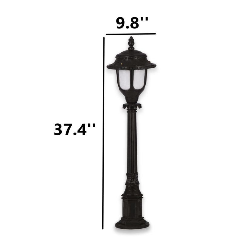 37.4'' Tall  Vintage Outdoor Floor Lamp, Black
