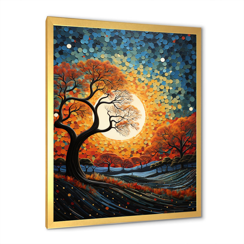 " Spiritual Embrace Baobab Tree I ", Gold Single Picture Framed, 40" H x 30" W