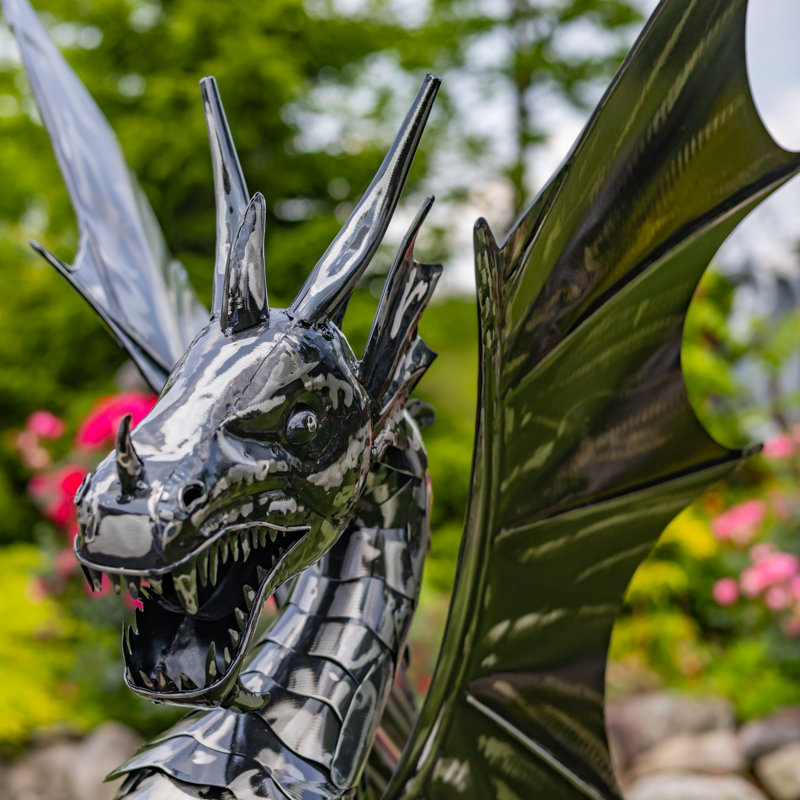 Statue de dragon 44 "en métal Tarragon"