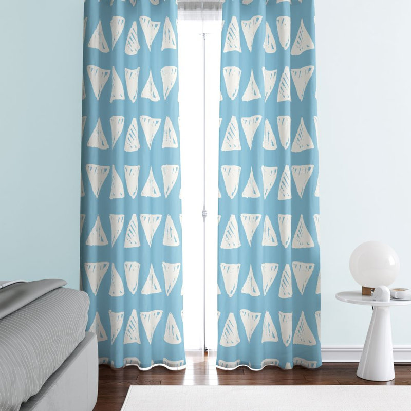 Panneaux de rideaux géométriques semi-transparents, L 20 po x L 61 po