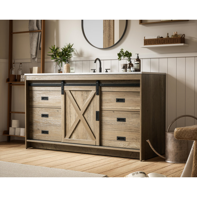 Meuble-lavabo simple 60 po Boden, Chêne naturel