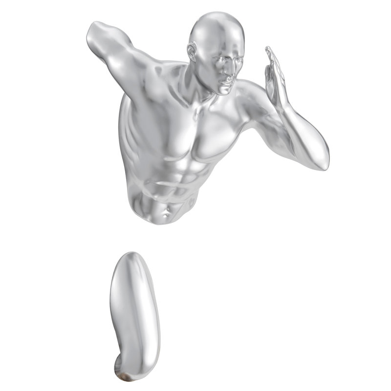 Sculpture murale lustrée, Argent