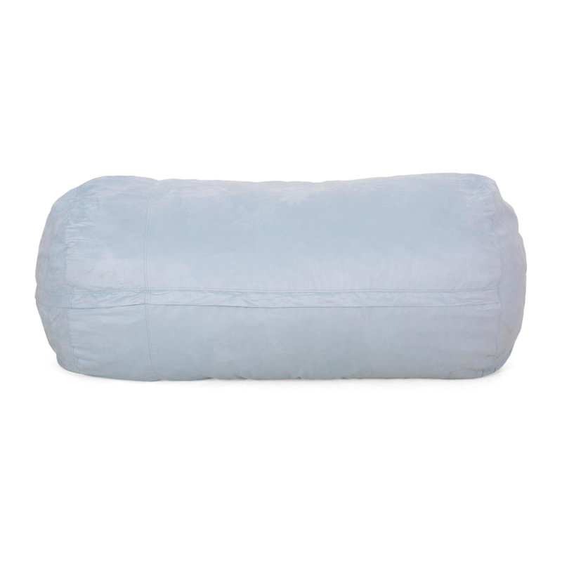 Haricot cylindrique en microfibre 8 pieds, sac, Polyester écume de mer, 34' H x 84" W x 48" D