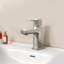 Robinet de salle de bain monocorps à poignée simple en nickel brossé