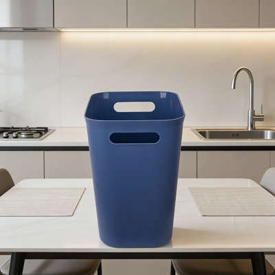Poubelle rectangulaire de 3,5 gallons, poubelle en plastique durable pour la salle de bain, la cuisine, le bureau, la salle de lavage et les petits espaces