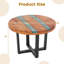 Table de bout ronde en bois de teck de 24 po avec base en résine époxy pour table en acajou