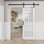 10 pièces en verre massif + bois manufacturé avec quincaillerie d'installation pour porte de grange (aucun assemblage requis)