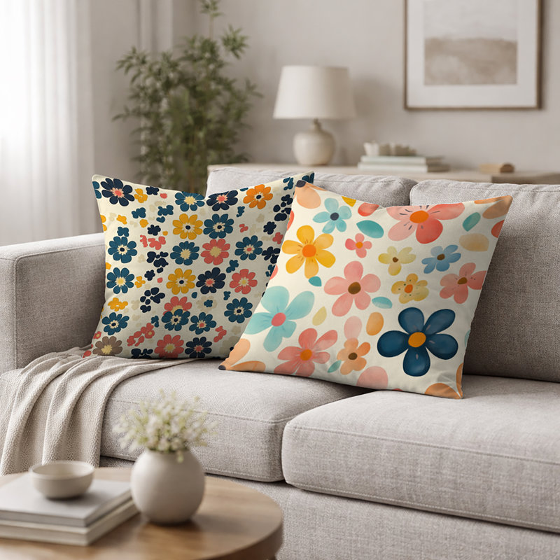Coussin 2 pièces Patchwork, H 16 po x l 16 po