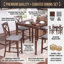 Ensemble de table de salle à manger carrée 5 pièces en bois, ensemble de table de cuisine compacte au fini noyer comprenant 4 chaises rembourrées rembourrées, mobilier de salle à manger peu encombrant-2072385356