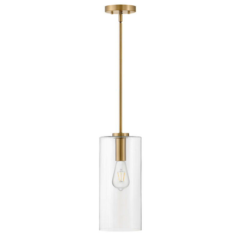 Luminaire suspendu cylindrique à 1 lumière Keaz, Or