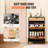 Rattan Shoe Cabinet, Narrow Storage Organizer With Flip Drawers, Slim Entryway Furniture With Metal Legs, Black | Gift Idea