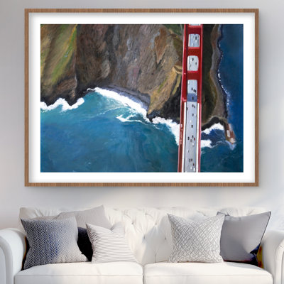 Overhead View of Golden Gate Print - Framed Home Decor Art