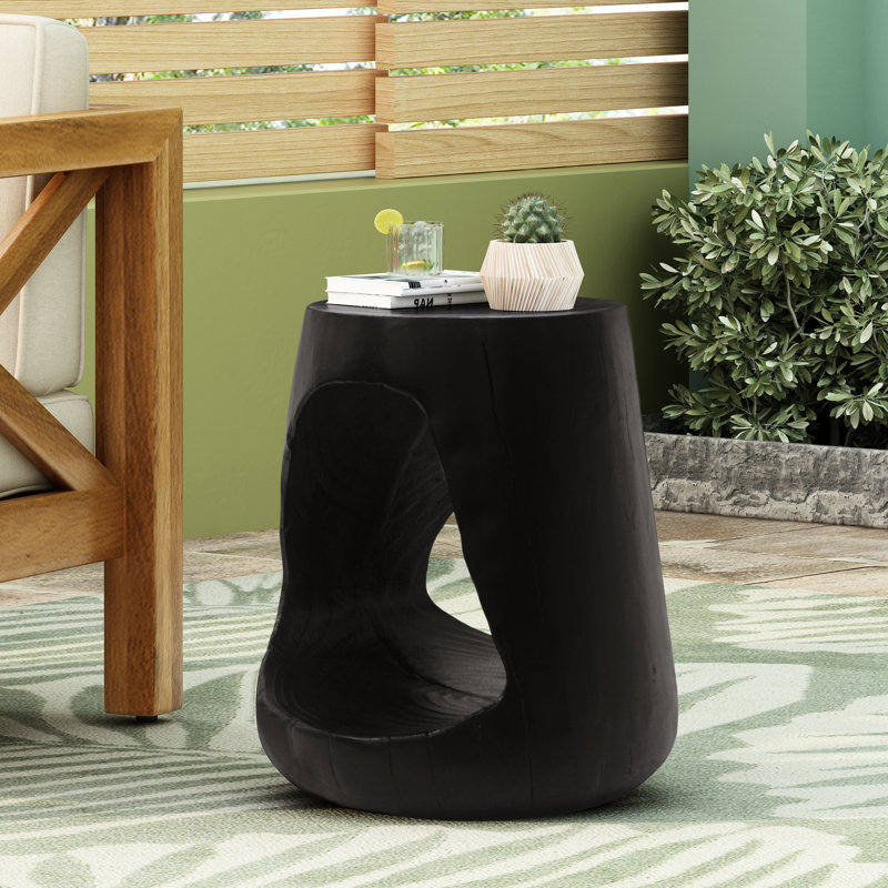 Table d'appoint ronde noire Hollow