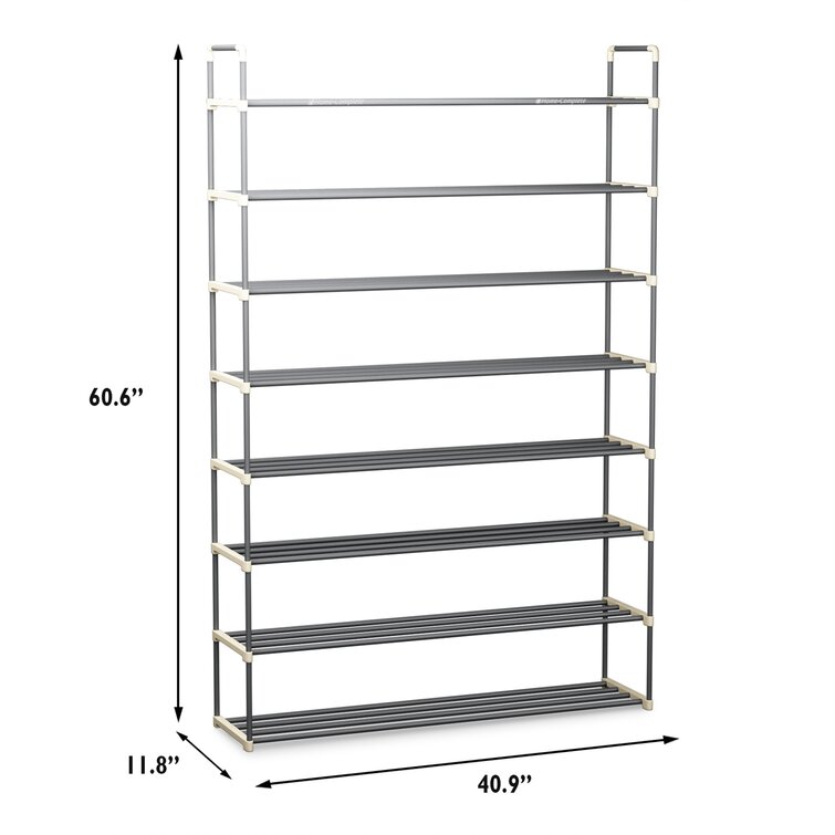 8 Tier Heavy Duty Metal 58 Pair Shoe Rack Rebrilliant