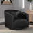 Hall Faux Leather Swivel Barrel Chair-1194616493