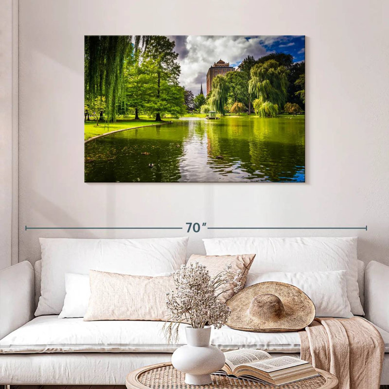Harnek Weeping Willows By Pond, H 30 po x l 45 po