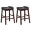 Upholstered Counter Stool with Solid Wood Frame-98169481
