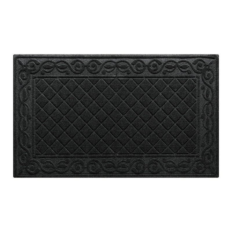 Tapis d'entrée pour l'extérieur 35 po x 59 po WaterHog Tristan, H 0,37 po x l 59 po x P 35 po, Gris anthracite