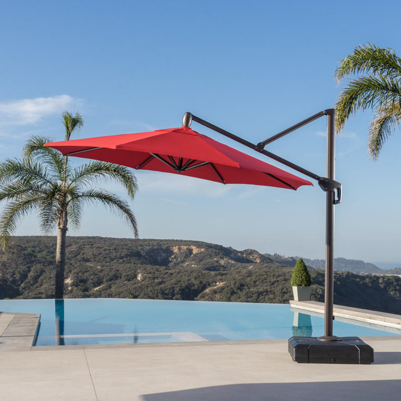 Parasol en porte-à-faux 10 pi Cassidey, Toile Sunbrella® rouge Jockey