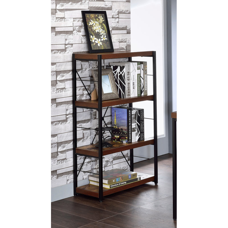 metal frame bookcase with 4-tier Open shelves