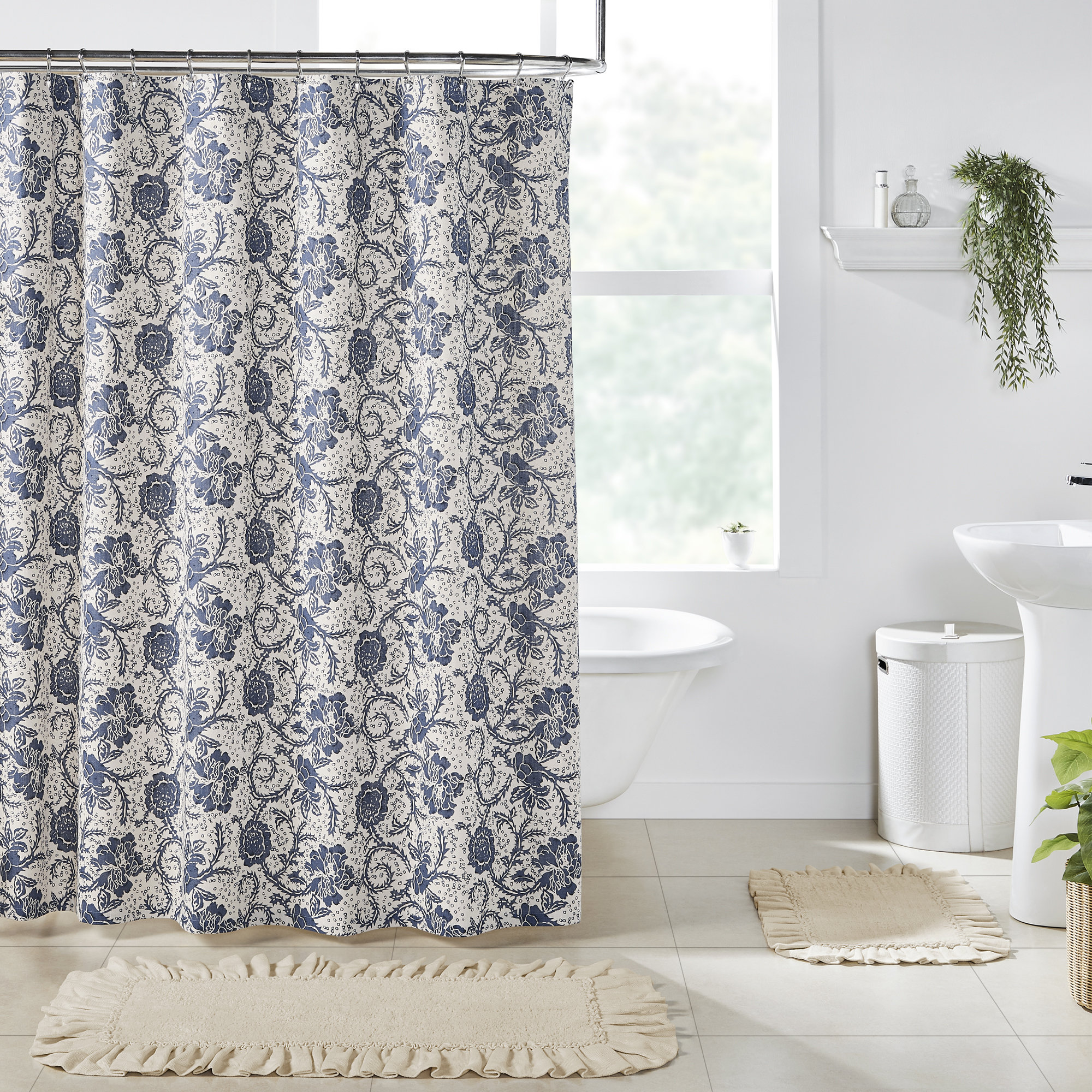 Charlton Home® Besmira 100 Cotton Floral Single Shower Curtain Wayfair