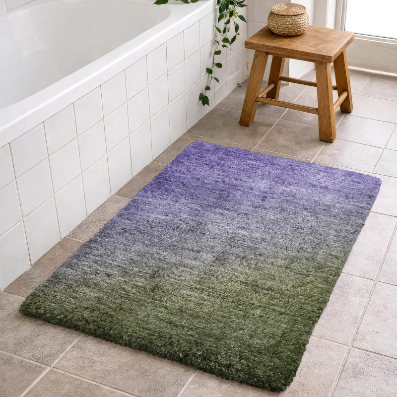 Premium Machine Washable Dream Shag ADS569 Ombre Rug, 1'8" x 2'6", Olive
