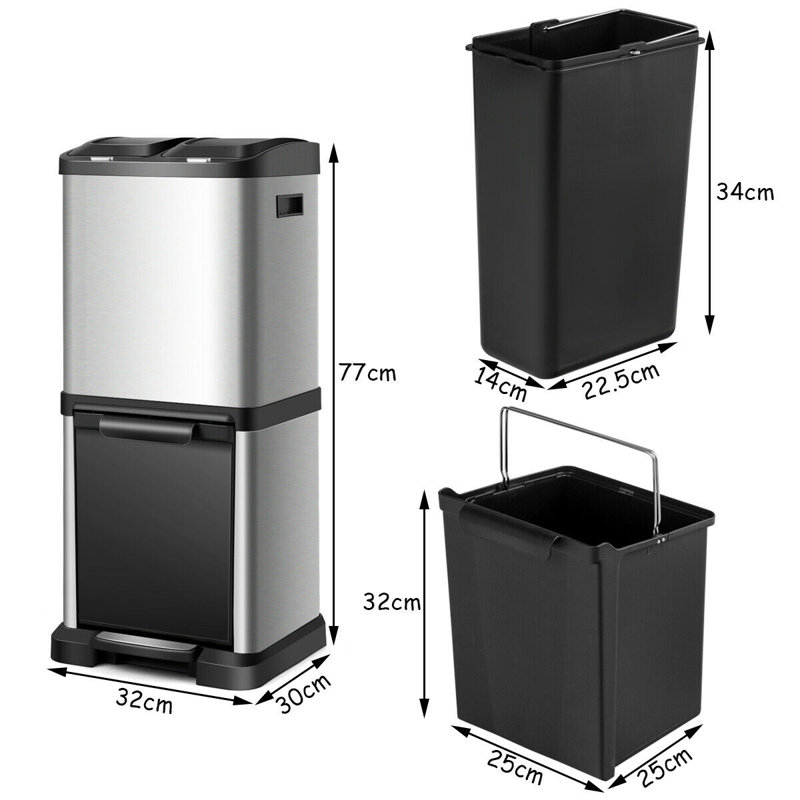Ceji Steel Rubbish Bin - 32L