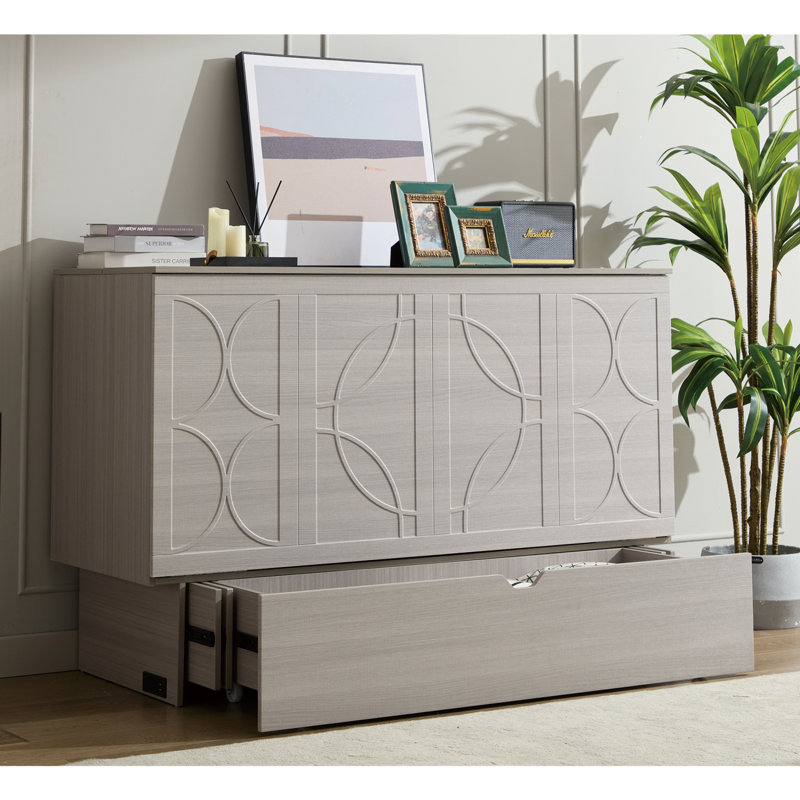 Murphy Bed with Storage, Gray