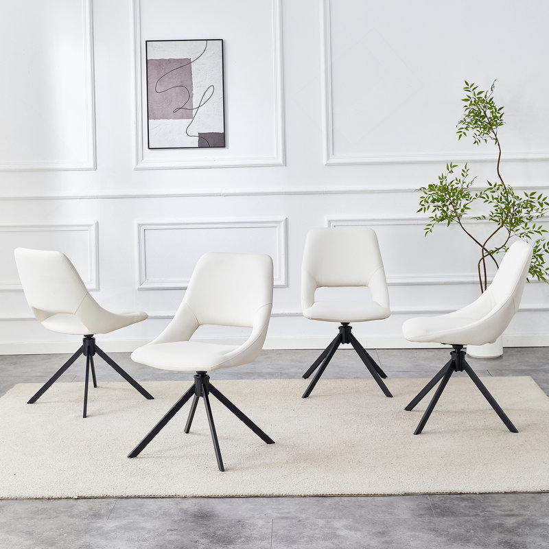 Ensemble de chaises pivotantes confortables idéales pour la salle à manger, la cuisine, offrant un mouvement fluide et un revêtement de haute qualité (ensemble de 4)