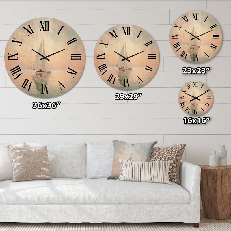 Horloge murale surdimensionnée en bateau Boat Ethereal Waters II, Grand