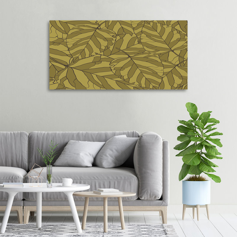 Leaves - No Frame Print on Glass, 70cm H x 100cm W x 4cm D, Glass
