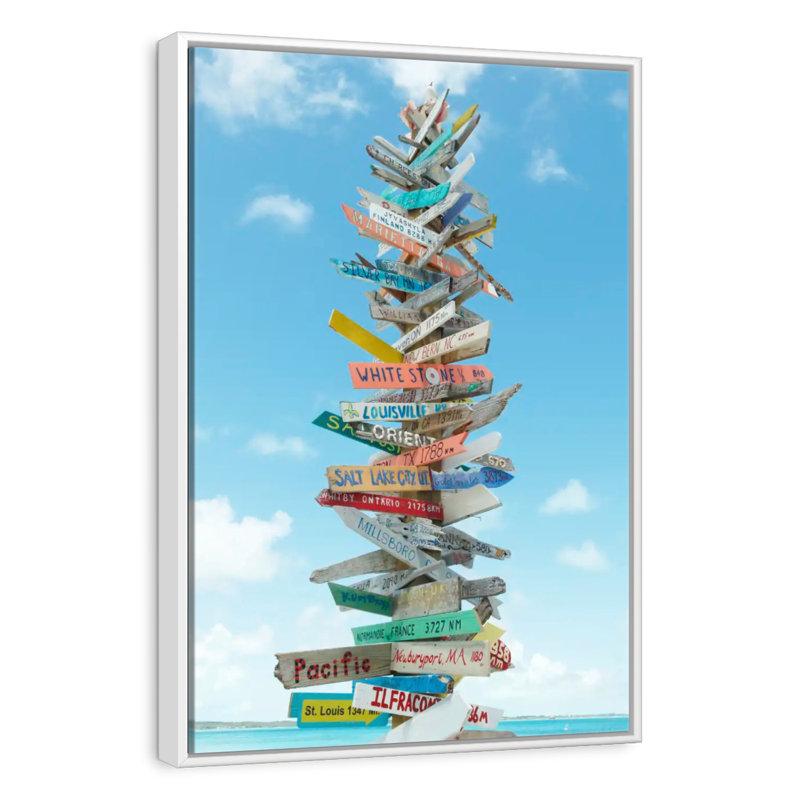 Panneaux de plage des Bahamas, Floating Frame White, 31" x 46"