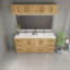 Meuble-lavabo autoportant de 72 po avec double lavabo en acrylique renforcé Victoria-100853521