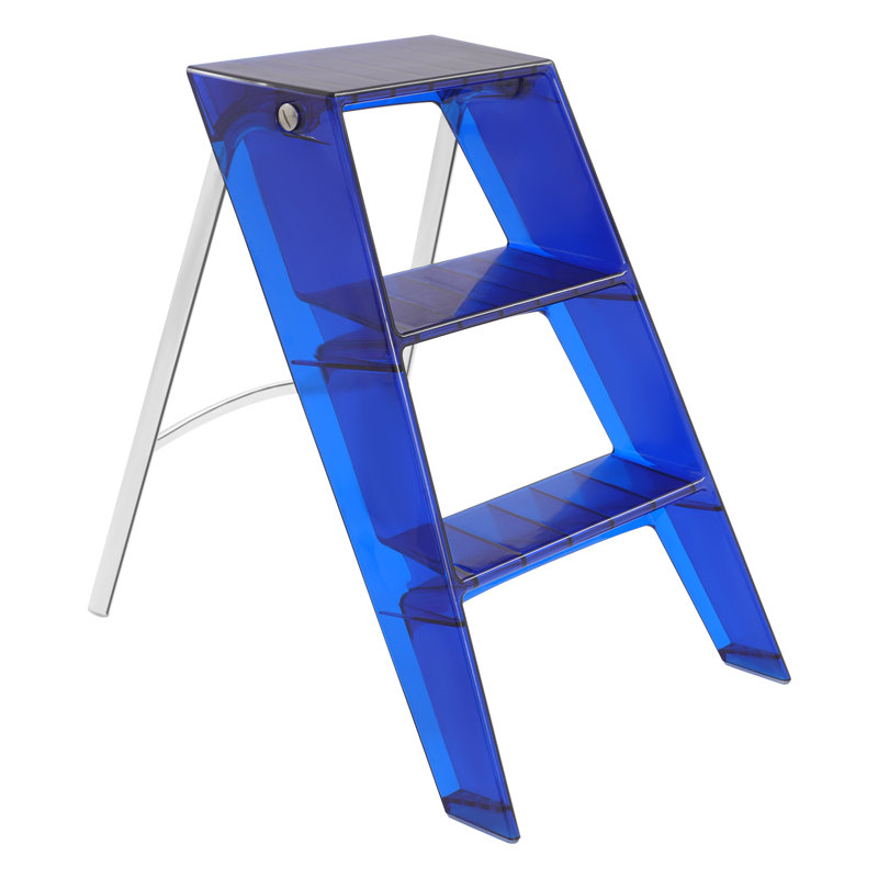 3 Step Ladder Folding Step Stool, Blue