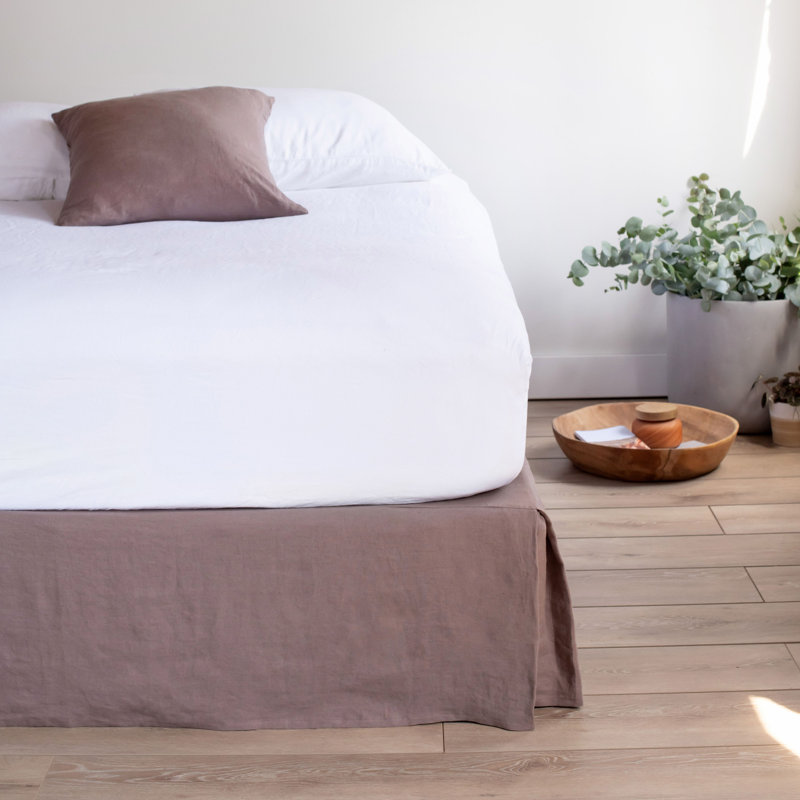 100% French Linen Bedskirt, Queen, Clove
