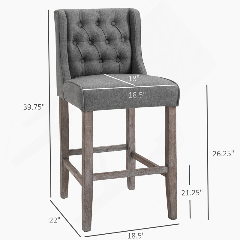 Tabourets de bar à hauteur de comptoir, chaise de salle à manger rembourrée sans accoudoirs à oreilles