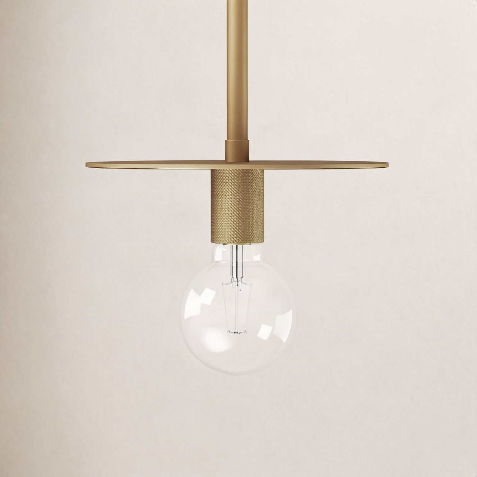Sawvel Single Light Steel Dimmable Pendant, Vintage Brass