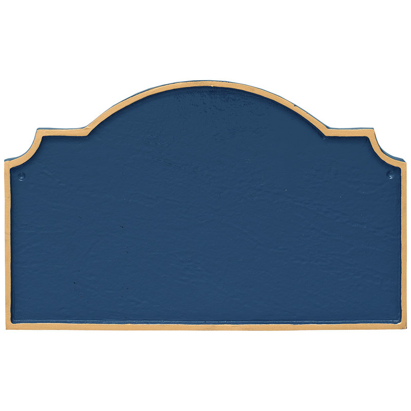Plaque signalétique d'adresse sur deux lignes Vanderbilt, Oui, Bleu de mer / Or