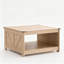 Table basse de style campagnard pour le salon avec compartiment de rangement semi-ouvert, table de cocktail en bois rustique, table basse carrée à 2 niveaux, 31,5 x 31,5 x 17,7 po