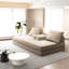 Lit en tissu chenille 86,6 po - Canapé pliant multifonctionnel à surface douce et lisse avec 2 dossiers amovibles, couleur beige-1345524063
