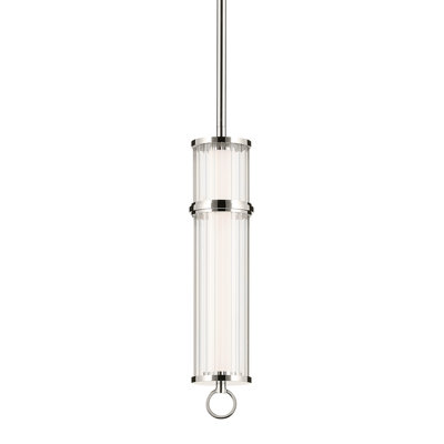 15.5 Inch LED 1 Light Pendant with Clear Fluted Glass