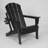 HDPE Folding Adirondack Chair With Dual Cup Holder - Composite Adirondack Chair With Wood Texture- Black-1574994481