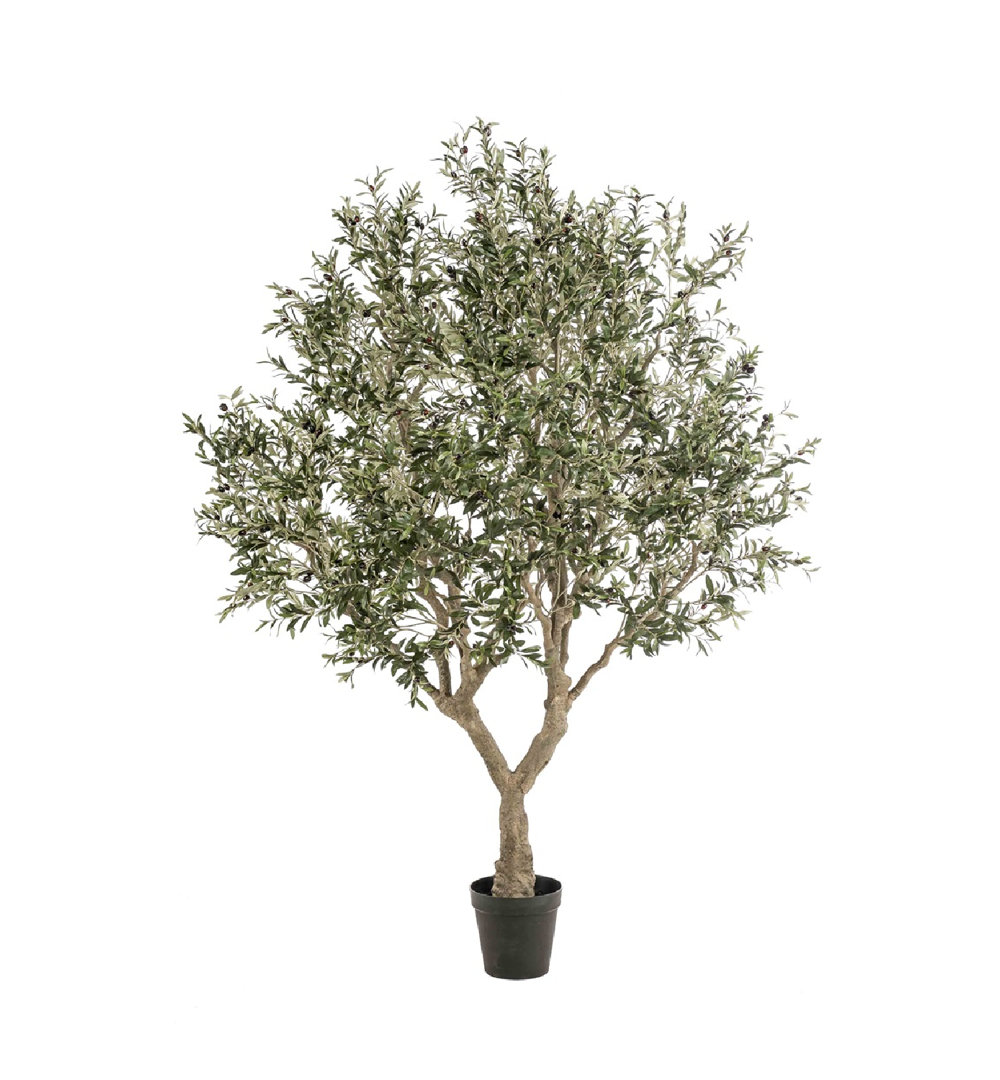 98'' Faux Olive Tree Tree in Pot Liner Primrue