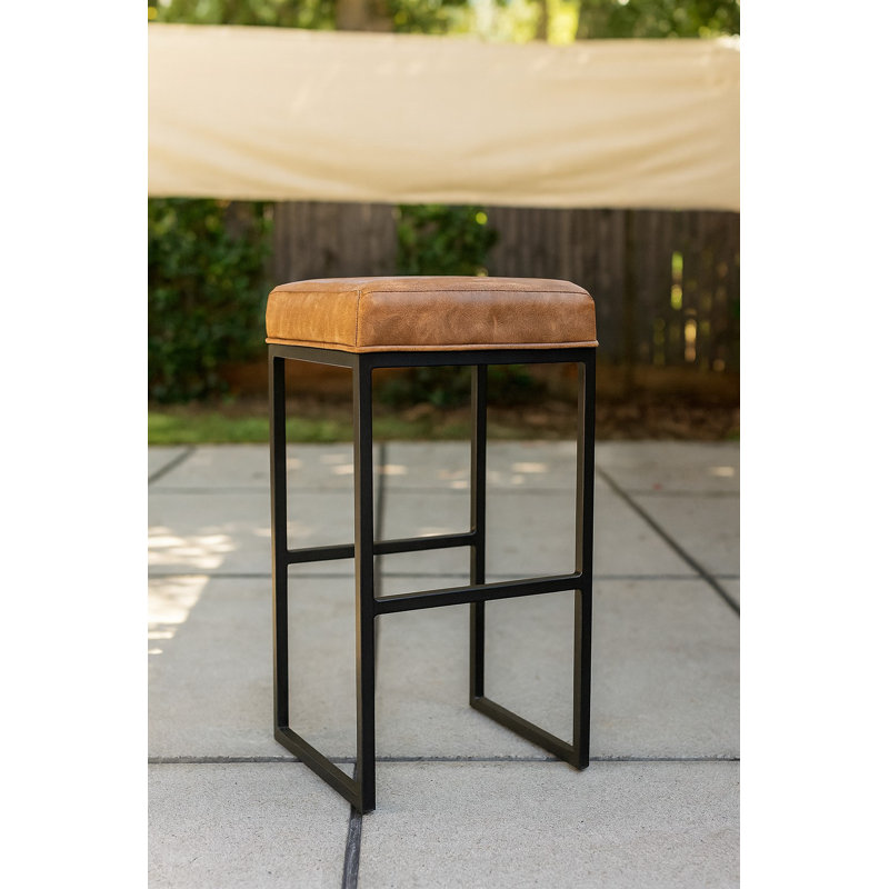 Black Bar Stool Leather