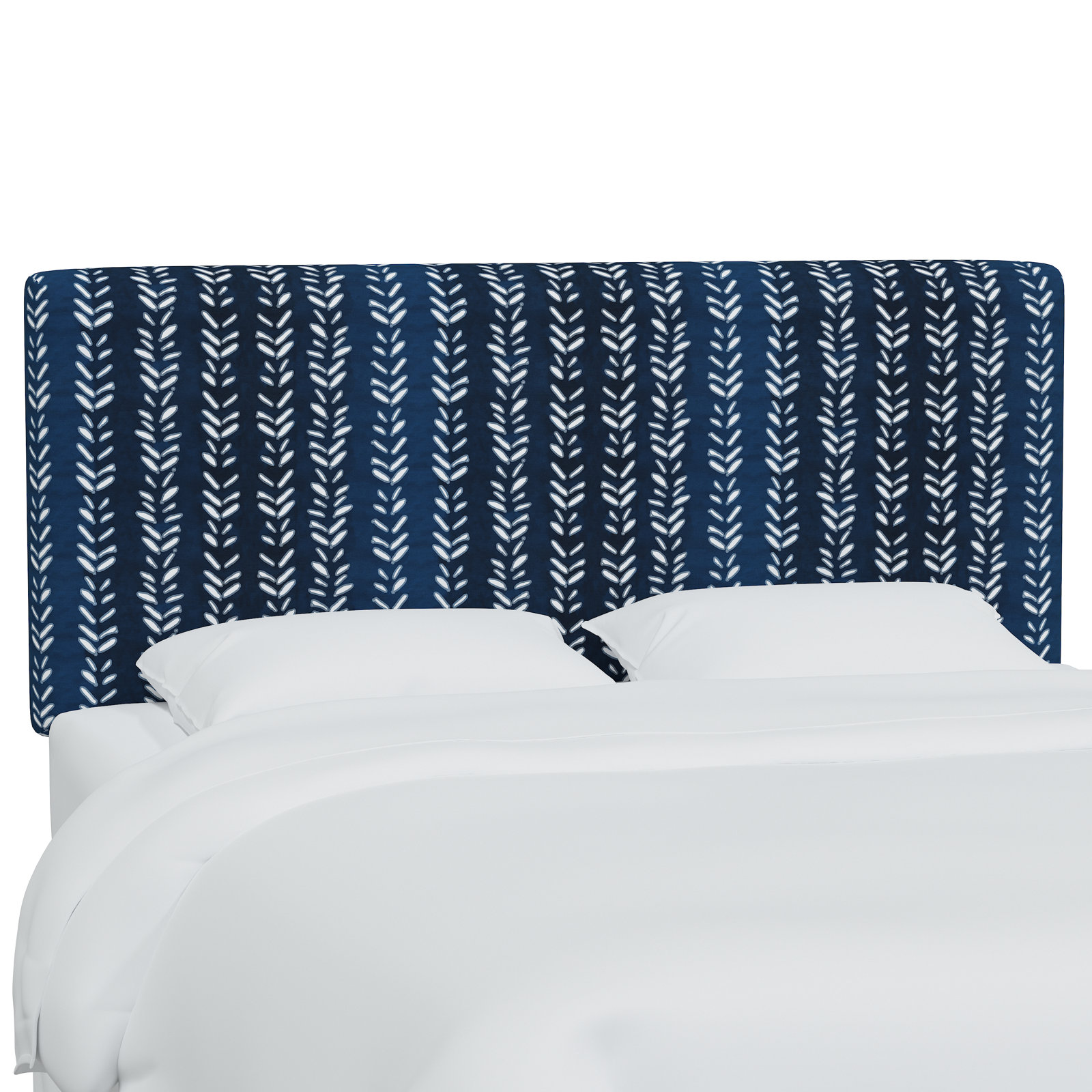 Eisley Upholstered Panel Headboard, Queen, Flutter Shibori Indigo