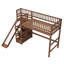 Lit mezzanine simple avec escalier de rangement, glissade et lumière DEL-133239061