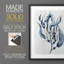 Reproduction encadrée bleu marine de varech I - bois massif-112365077-112365076