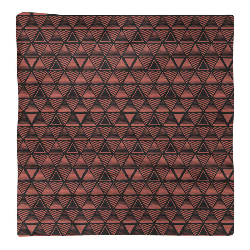 Serviette de table en coton à triangles dessinés à la main, Rouge, H 0,1 po x l 22 po x P 22 po