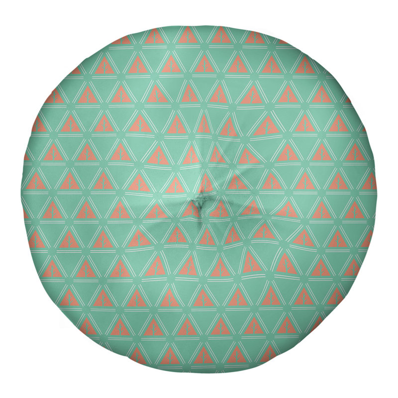 Coussin Theo Nath, 26 po x 26 po, Vert / Orange